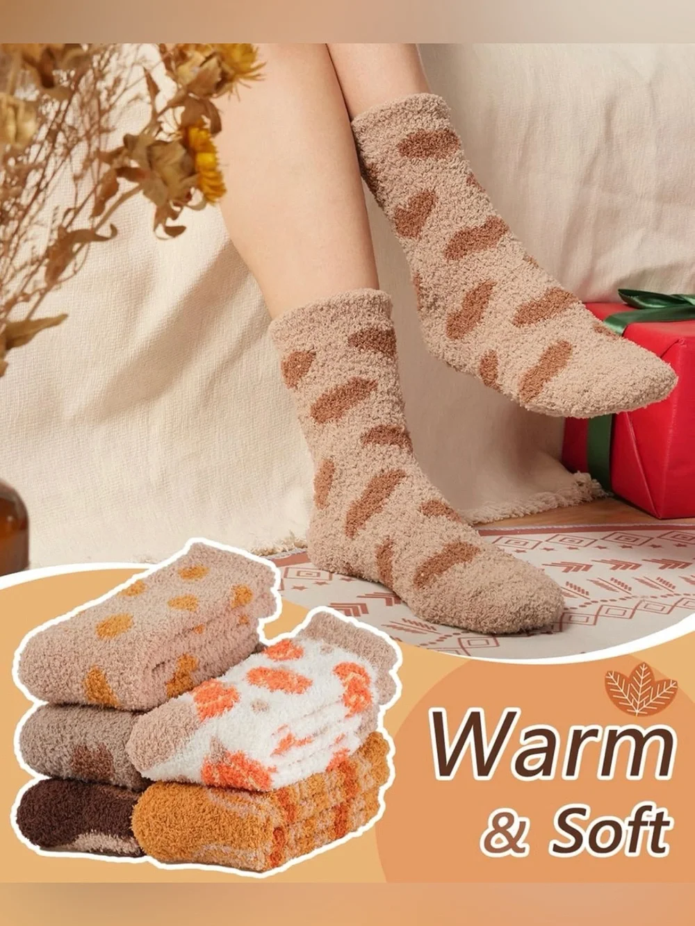 NWT Cozy Fall Halloween Socks 5 Pack